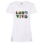 Camiseta mujer Blanco"LOBO VIVO"