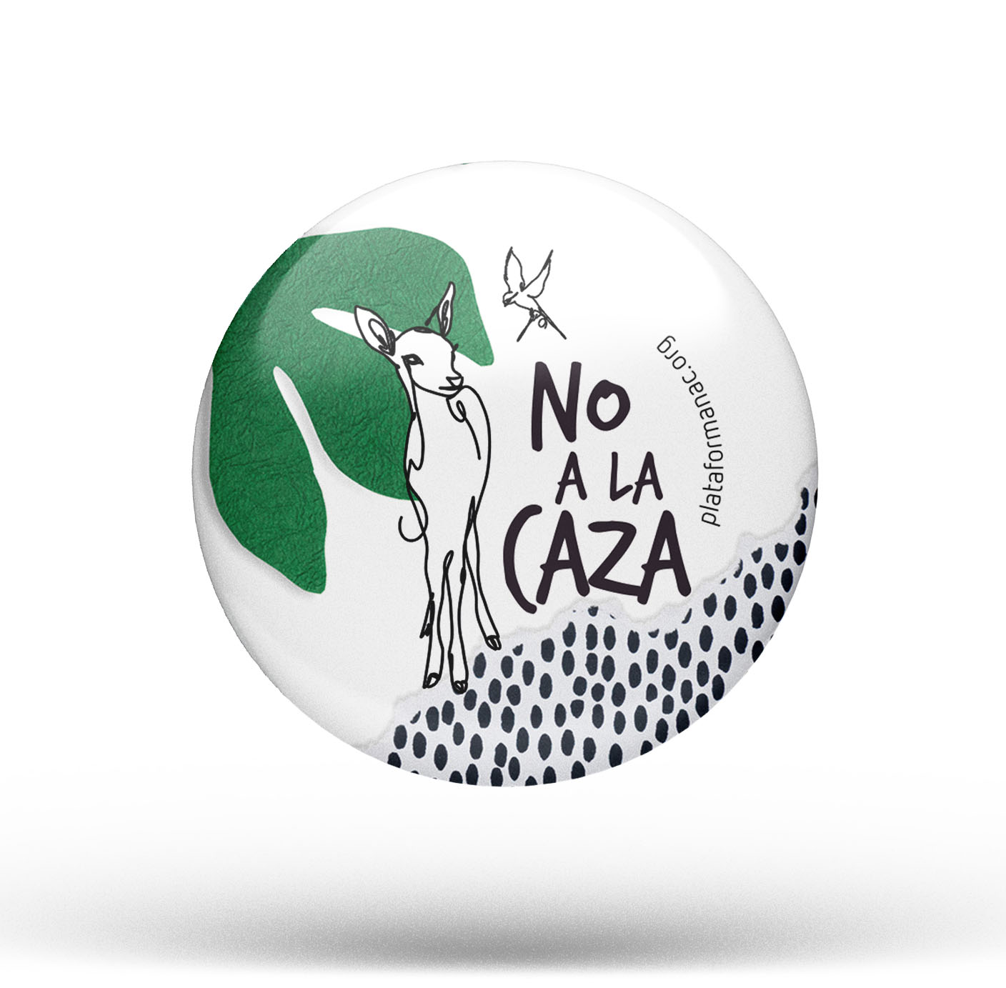 _chapa-noalacaza Chapa "No a la caza" Ciervo - Imagen 1